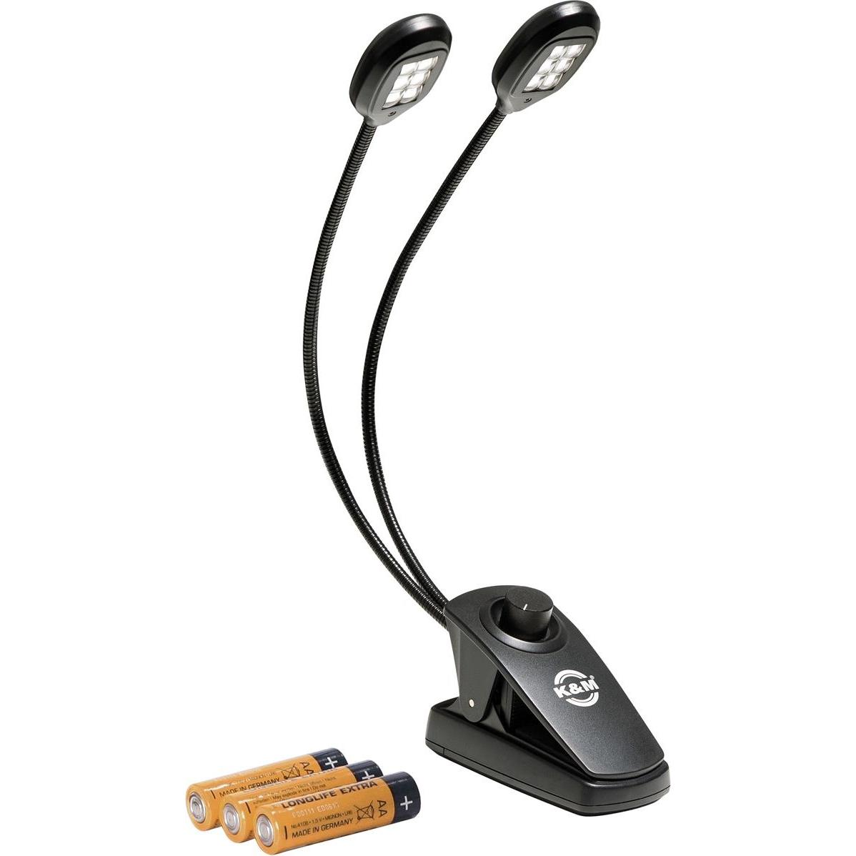K&M Notenpultleuchte »Twin Head Pro 12271 (Notenständerleuchte), Zubehör Instrumente, Schwarz