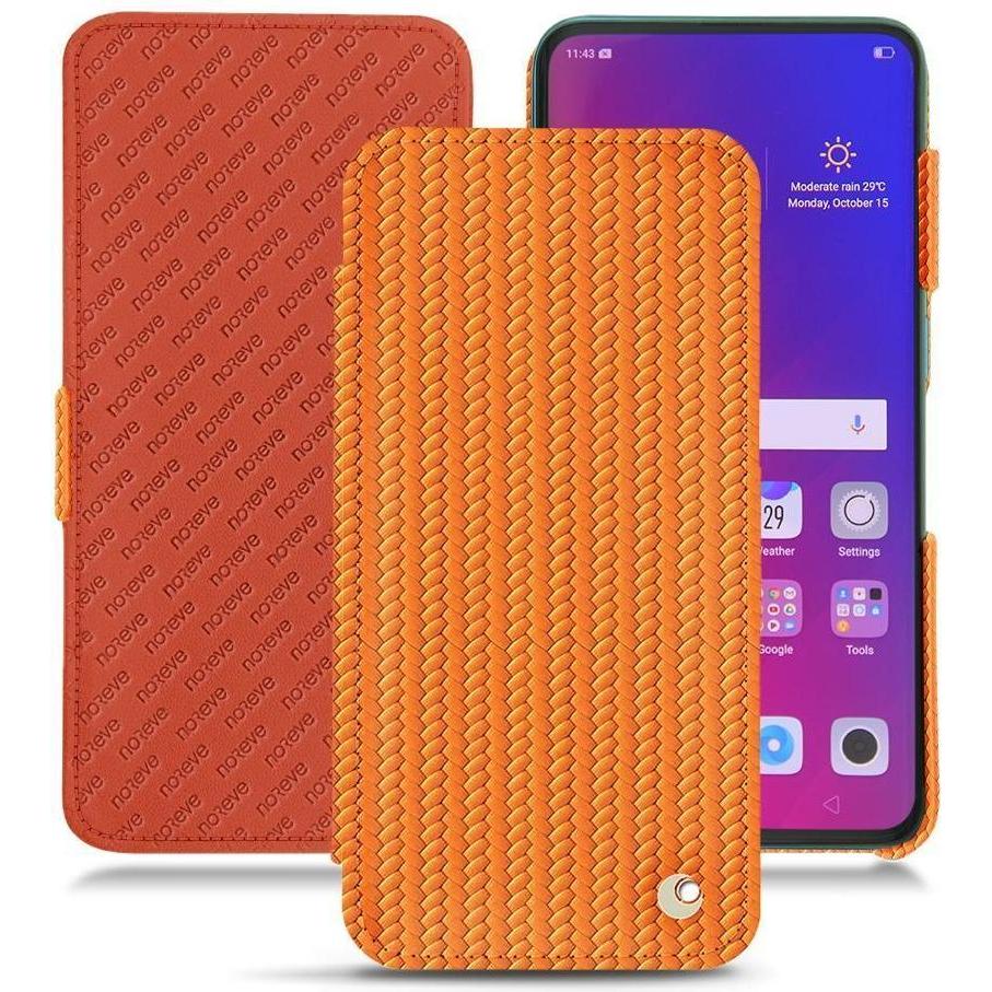 Noreve Lederschutzhülle horizontal (Oppo Find X), Smartphone Hülle, Orange