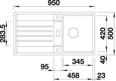 Actual product image Blanco Lexa 5 S (95 cm, 50 cm)