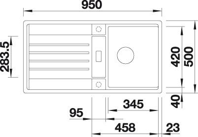 Actual product image Blanco Lexa 5 S (95 cm, 50 cm)