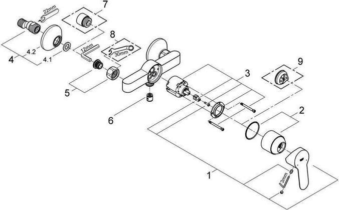 Produktbild Grohe Einhand-Brausebatterie BAUEDGE