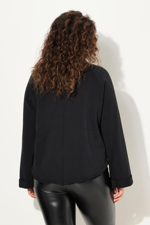Produktbild Ulla Popken Sweatshirt, Rollkanten, Rundhals, Raglan-Langarm (56)
