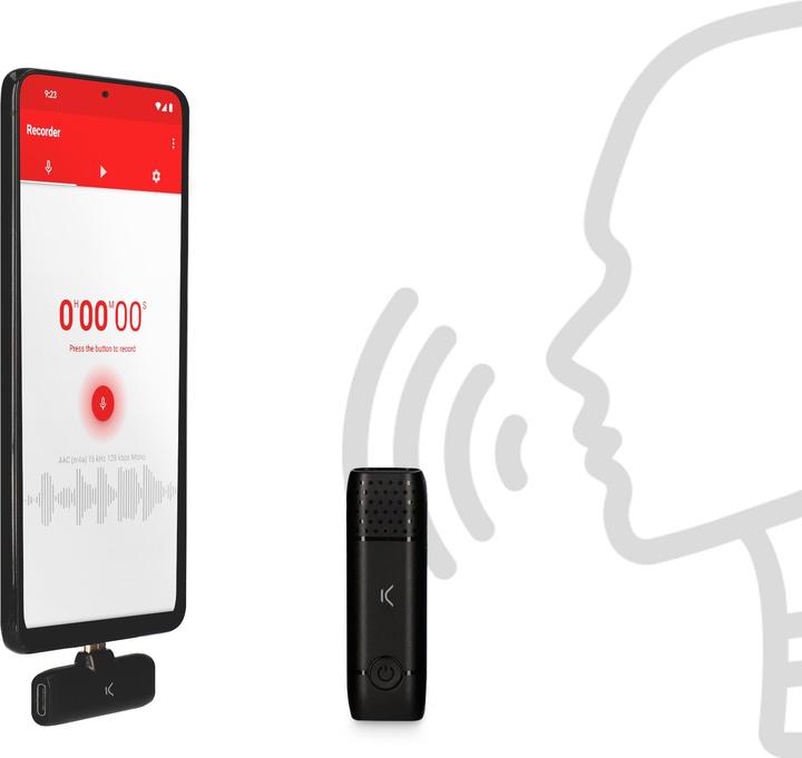 Image du produit KSIX Microphone Sans Fil Pour Smartphones Type C Noir