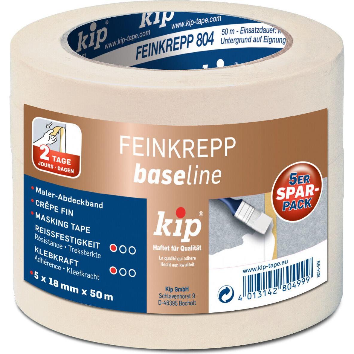 Kip, Klebeband, Feinkrepp 5x 18 mm x 50 m (18 mm)