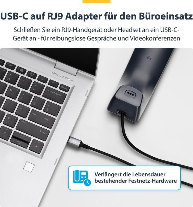 Actual product image StarTech USB-C to RJ9 Adapter (USB 2.0, USB-C)
