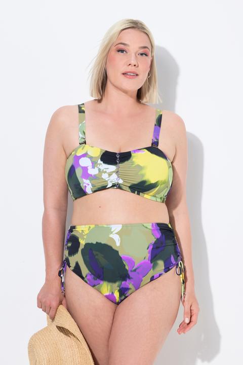 Immagine prodotto Ulla Popken Bikini con fiori, spalline regolabili, arricciatura e slip a vita alta (46)