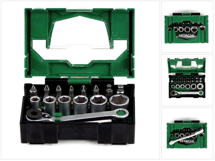 Actual product image Hikoki Bit Box 24 pcs with ratchet (mini) (1/4")