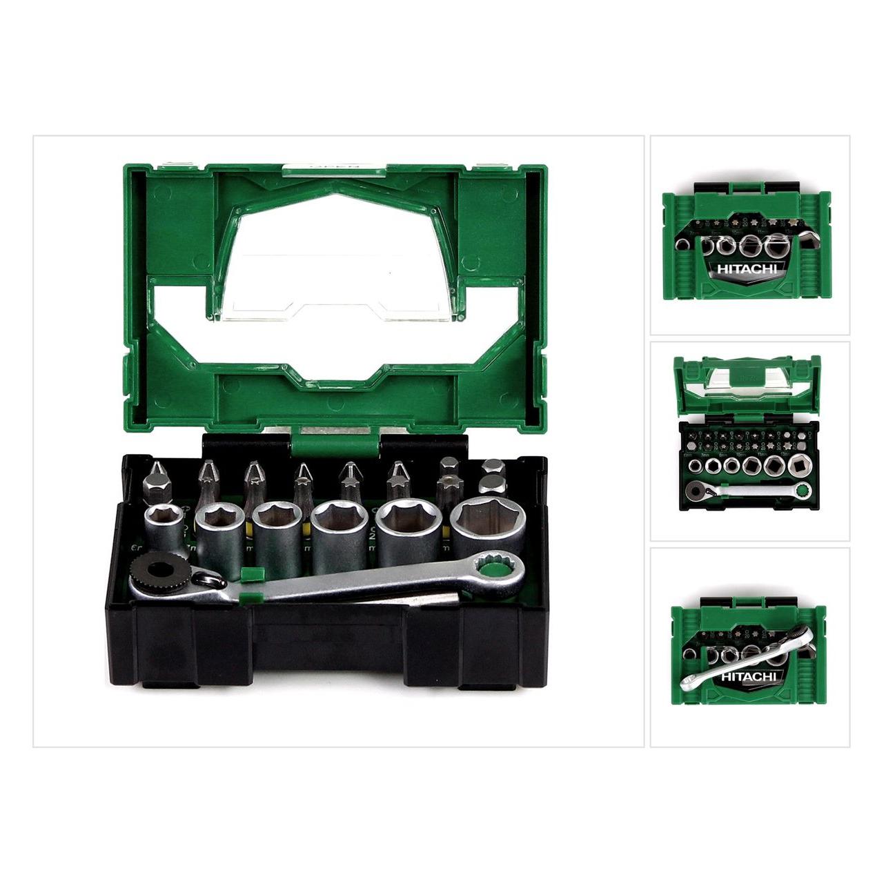 Hikoki, Bits, Bit Box 24 Stuks Met Ratel (mini) (Zeskantbus Tx)