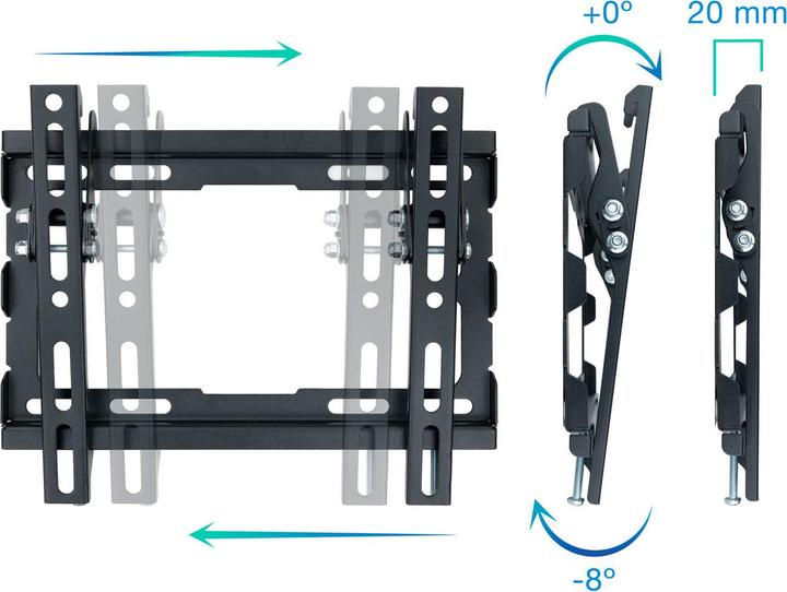 Actual product image Tooq Technology SOPORTE PARED TV LP1044T-B NEGRO 23-43" MAX 45 KG (Wall, 43", 45 kg)