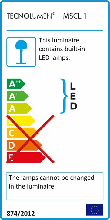 Energy Label Tecnolumen Cubelight MSCL LED table lamp