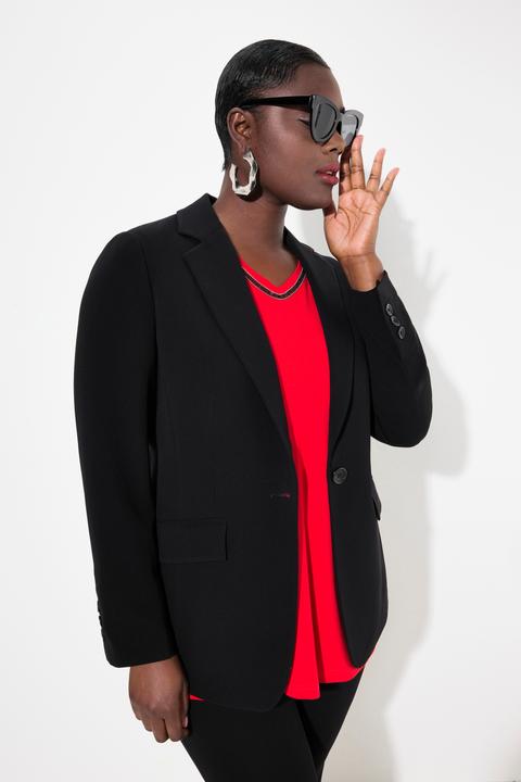 Produktbild Ulla Popken Blazer, Acetat, Reverskragen, Knopfverschluss (52)
