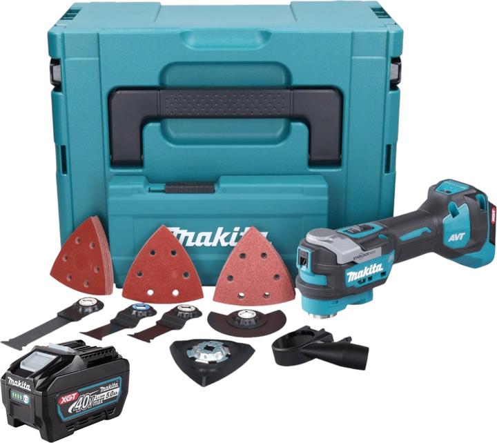 Makita TM 001 GT103 Akku Multifunktionswerkzeug 40 V max. Starlock Max Brushless + 1x Akku 5,0 Ah +