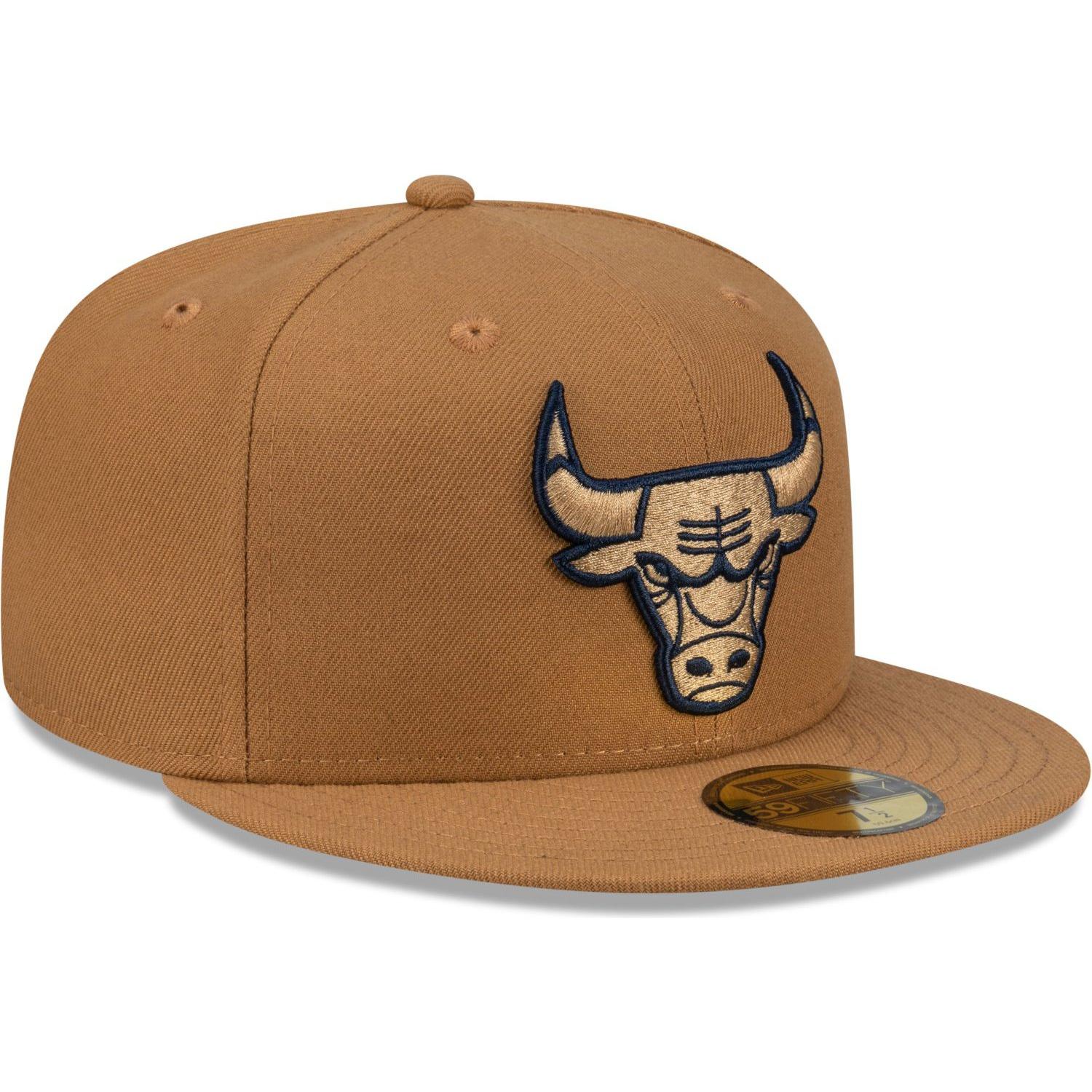 New Era, Herren, Cap, 59Fifty Fitted Cap - NBA Chicago Bulls wheat - 8, Braun, (8)