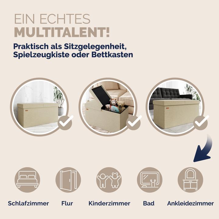 Image du produit Casaria Sitztruhe mit Stauraum (80 cm)