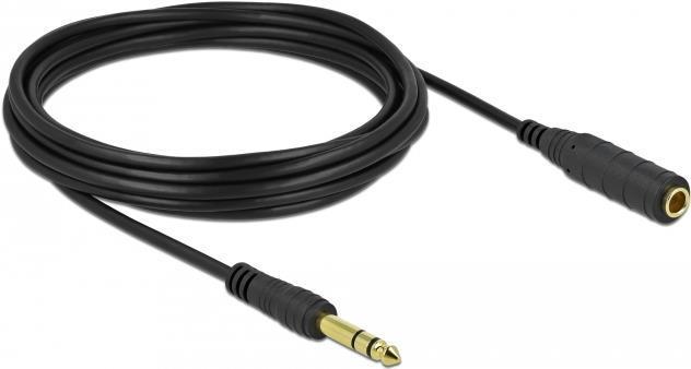 Immagine prodotto Delock Cavo di prolunga jack 6,35 mm 3 pin maschio a femmina 5 m nero (5 m, Estensione)
