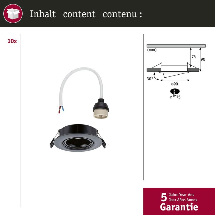 Produktbild Paulmann Einbauleuchte 10er-Pack schwenkbar (GU10)