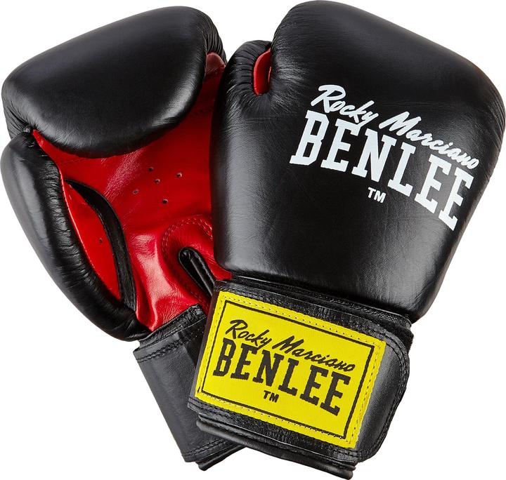 Image du produit Benlee Gants de boxe Fighter cuir noir (18 OZ, Taille unique)