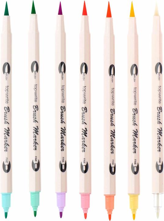Produktbild Topwrite Felt Tip Brush Double Sided 7p (7x)