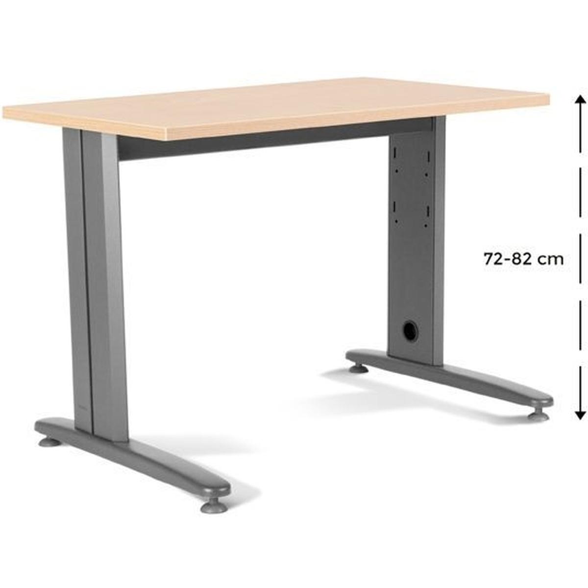 Rocada, Schreibtisch, Schreibtisch Metal BxTxH 120x60x72cm Platte einstellbar Gestell grau Platte Melamin buche (120 x 6...