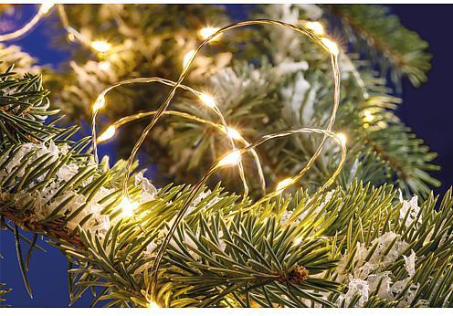LED Draht-Lichterkette 8m, 80 Warmweiße LEDs – Batteriebetrieben Für Weihnachtsdeko