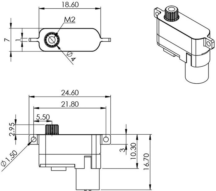 Actual product image Mks hv70 digital servo 7mm wide, 5.4g ideal for f3k, f5k, f5j or similar wing servo