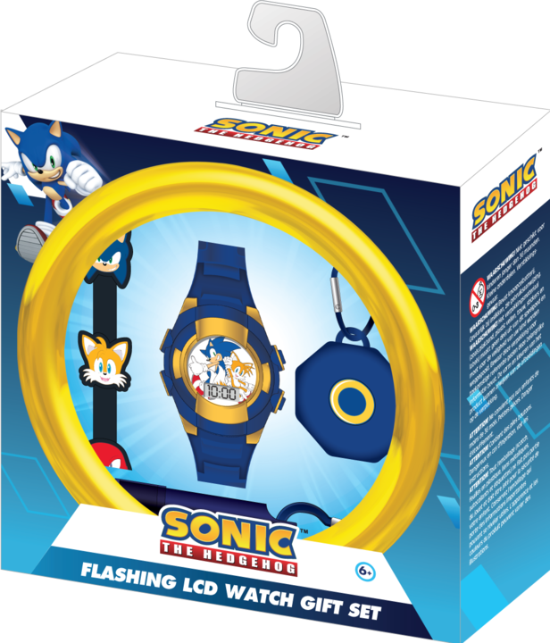 Produktbild Accutime Armbanduhr Set Sonic mit Accessoires, Kinder LCD-Uhr mit digitaler Anzeige, blinkende LEDs (Digitaluhr)