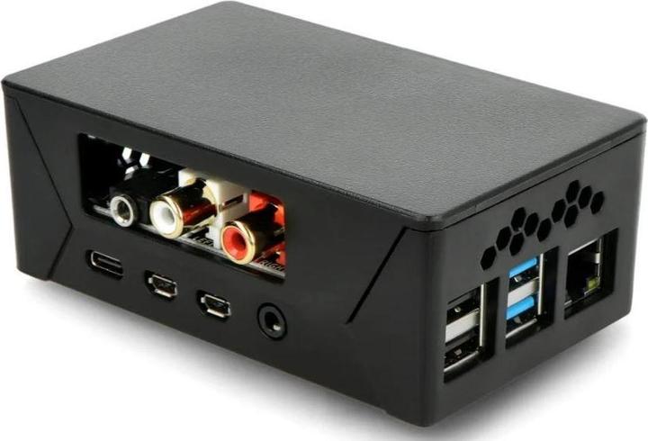 HiFiBerry HiPi Pro Gehäuse, kompatibel mit Raspberry Pi 4B, GPIO-Anschluss, 30x30 Lüfter, schwarz