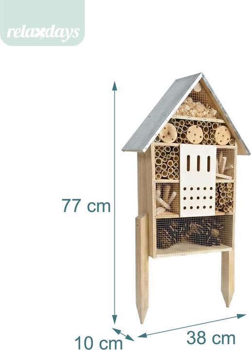 Image du produit Relaxdays Hôtel insectes (Abeilles sauvages, Chrysanthèmes, Coccinelles, Papillons)