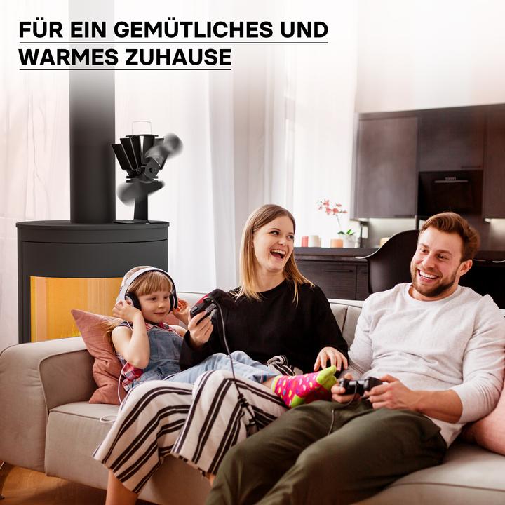 Immagine prodotto Wiltec Ventilatore per stufa senza corrente a 2 pale Ventilatore per stufa