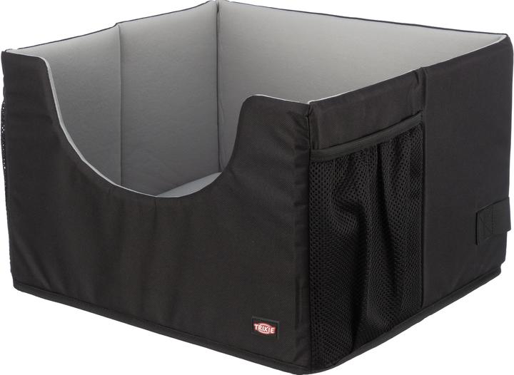 Trixie Seggiolino auto 45 × 28 × 40 cm, Nero/Grigio (Cane, Pieghevole, Lavabile)