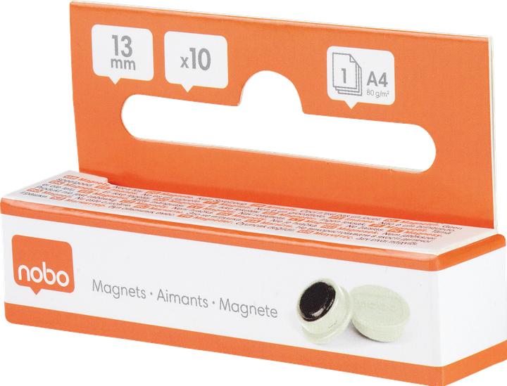 Produktbild Nobo Magnet rund 13mm 1915287 weiss 10 Stück (10x)