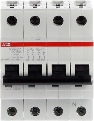 Produktbild ABB S203-K16NA Sicherungsautomat 16A pro M compact 3p+NA