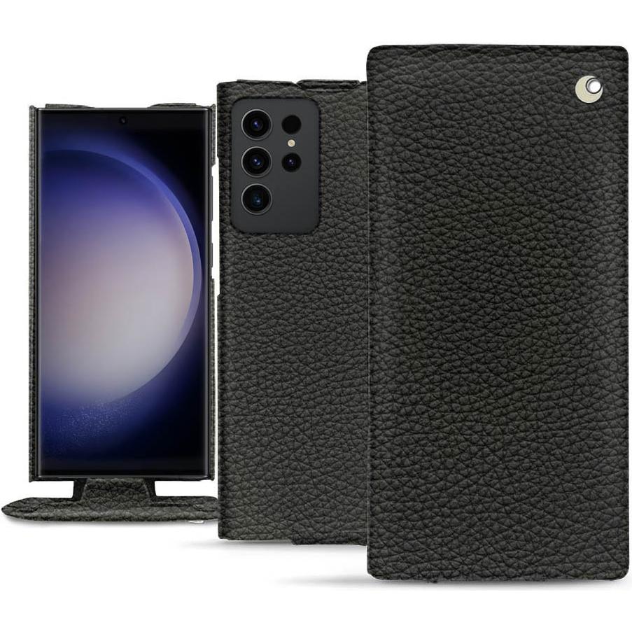 Noreve Lederschutzhülle vertikal (Samsung Galaxy S23 Ultra), Smartphone Hülle, Schwarz