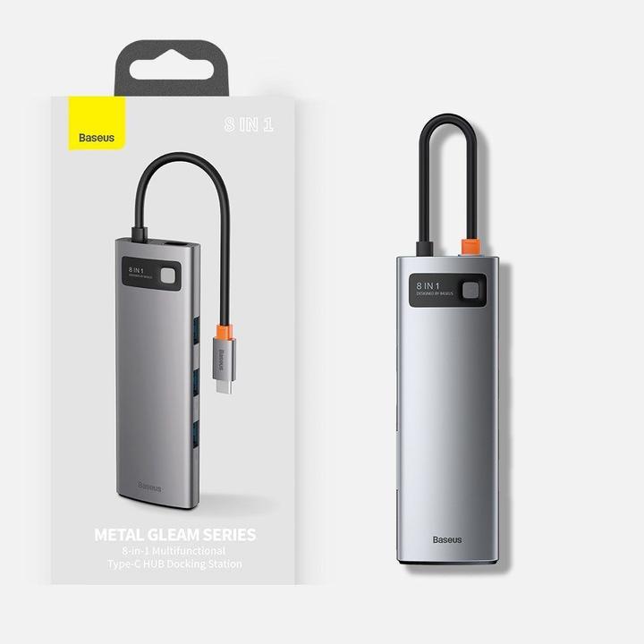 Actual product image Baseus Metal Gelam Series (USB-C, 8 Ports)