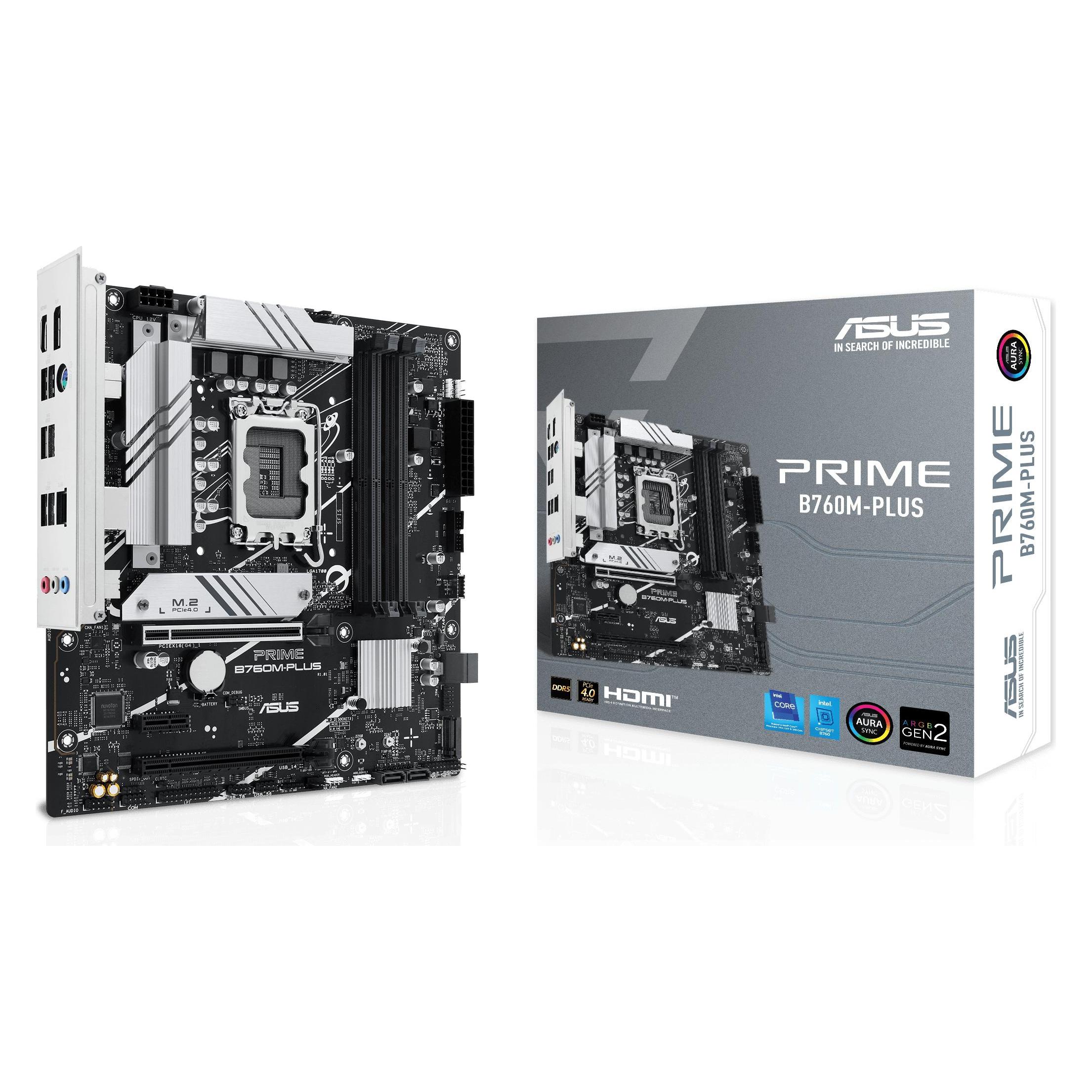 ASUS PRIME B760M-PLUS (LGA 1700, Intel B760, mATX), Mainboard