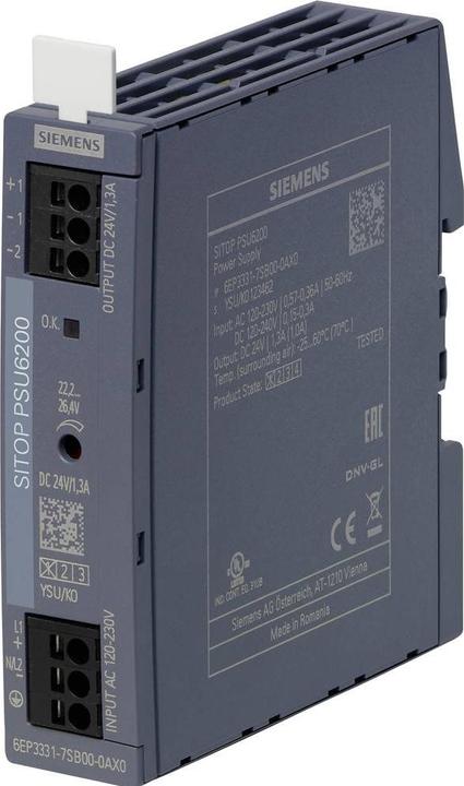 Image du produit Siemens DIN Rail Power Supply 24V 1.3A 31.2W