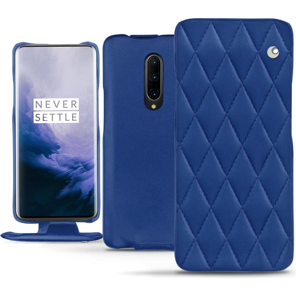 Thumbnail - Noreve Lederschutzhülle vertikal (OnePlus 7 Pro), Smartphone Hülle, Blau