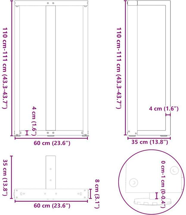 Actual product image vidaXL Bartischbein