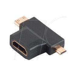 Thumbnail - Shiverpeaks Mini / Micro HDMI T-Stück Adapter (HDMI), Data + Video Adapter, Schwarz