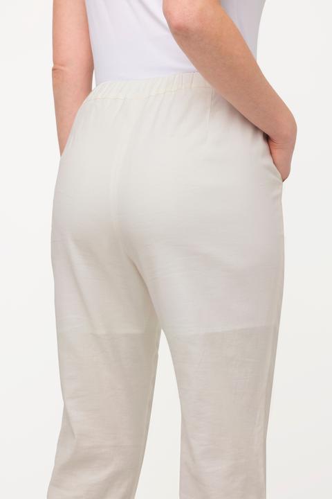 Immagine prodotto Ulla Popken Pantaloni di misto lino con cintura elastica e spacchetti (50)