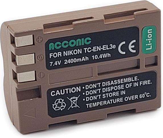 Produktbild Acconic Akku mit USB-C Input für Nikon D700 D300 D200 D100 D80 D70 D50 EN-EL3e PTC (Akku)