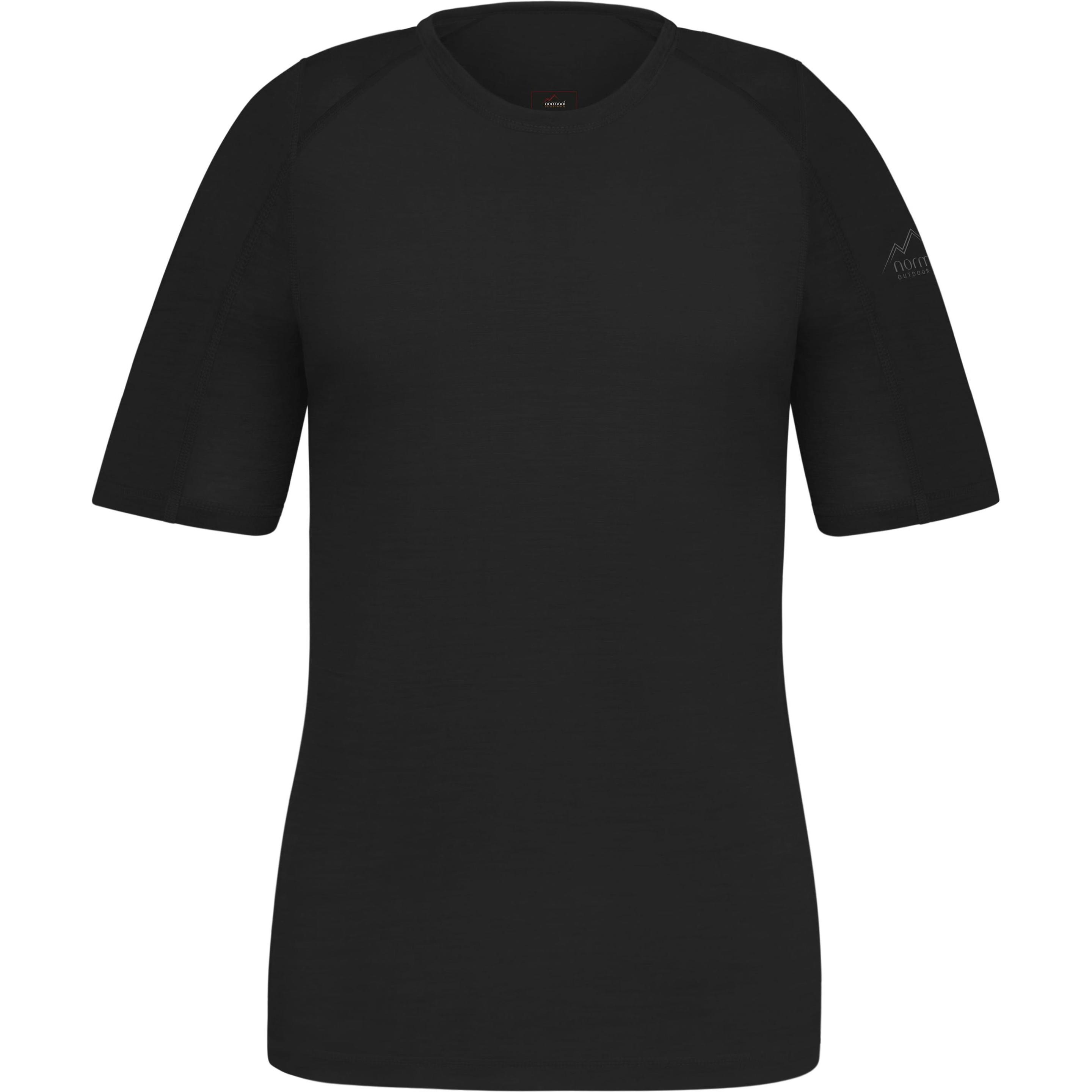 Normani, Damen, Shirt, Damen Merino T-Shirt „Esperance“ - 9217, Schwarz, (S)