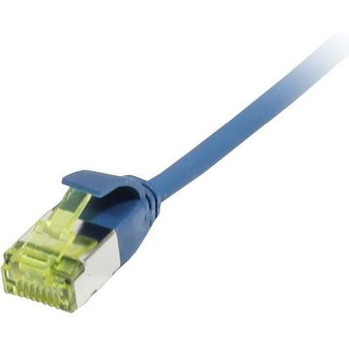 Thumbnail - Synergy 21 Patchkabel RJ45, CAT6A 500Mhz, 0,25m, blau, UFTP, slimline rund d3,8mm, TPELSZHS (U/FTP, CAT6a, 0.25 m), Netz...
