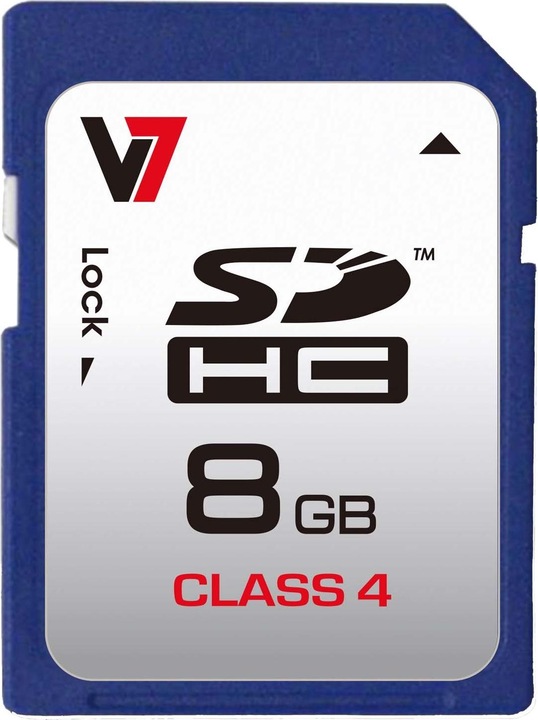 Image du produit V7 Carte Sd 8gb Sdhc Cl4 (8 Go, SDHC)