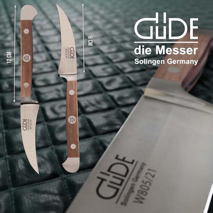 Produktbild Güde Schälmesser, geschmiedet, Serie Alpha, Doppelkropf, Griff Walnussholz (6 cm)