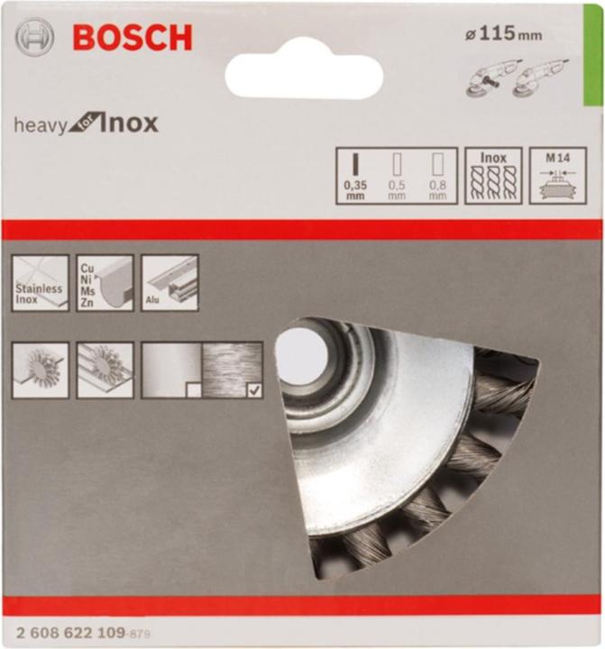 Produktbild Bosch Professional Zubehör PRO Stainless Steel heavy Kegelbürste, 115 x 0,35 mm, Gewinde