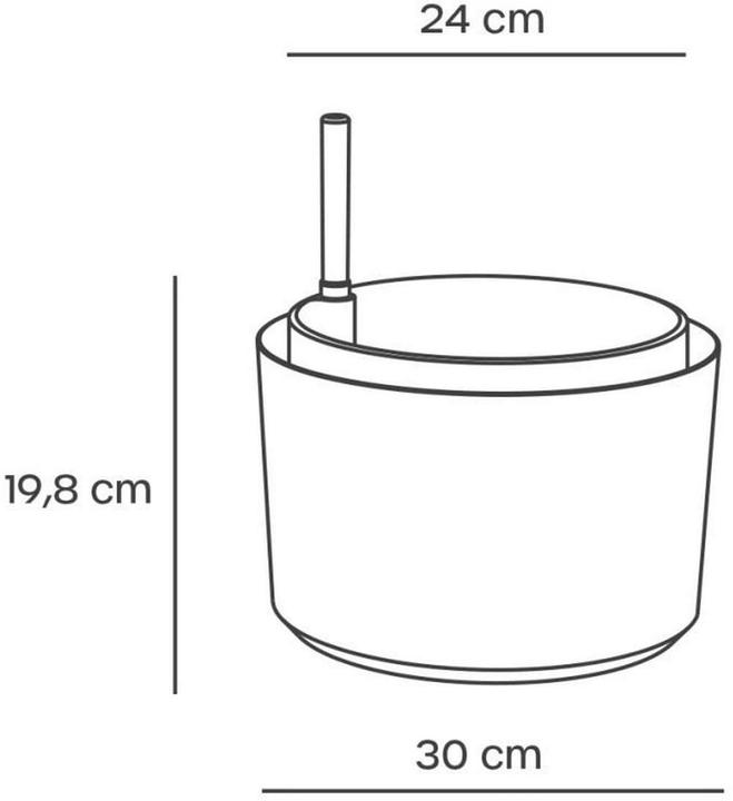 Actual product image Plastia Bewässerungstopf Berberis 30 cm ohne Vorhang Taupe (30 x 19.80 cm)