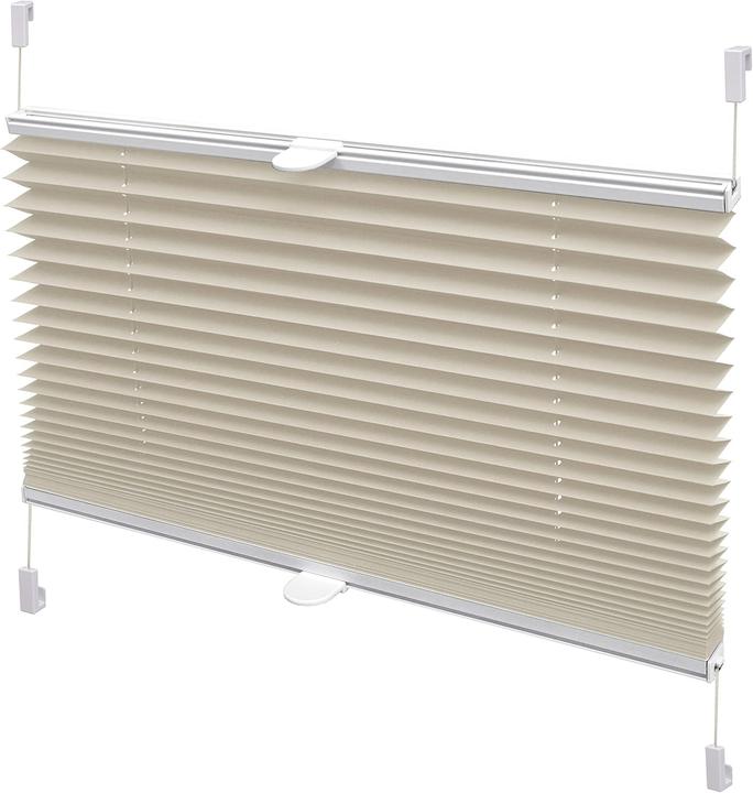 Actual product image YOURSOL EASYFIX Plissee Verona 50 x 150 cm in Beige, Plissee ohne Bohren mit Zwei Bedienschienen (50 x 150 cm)