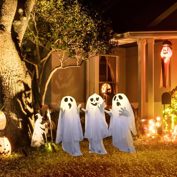 Actual product image Homcom Halloween-Dekoration Stahl, Polyester Weiss (3 Piece)