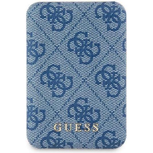 Guess Powerbank indukcyjny 15W GUPB5FP4EMGB 5000mAh niebieski/blu 4G Leather Metal Logo MagSafe (5000 mAh, 15 W, 15 Wh), Powerbank, Blu